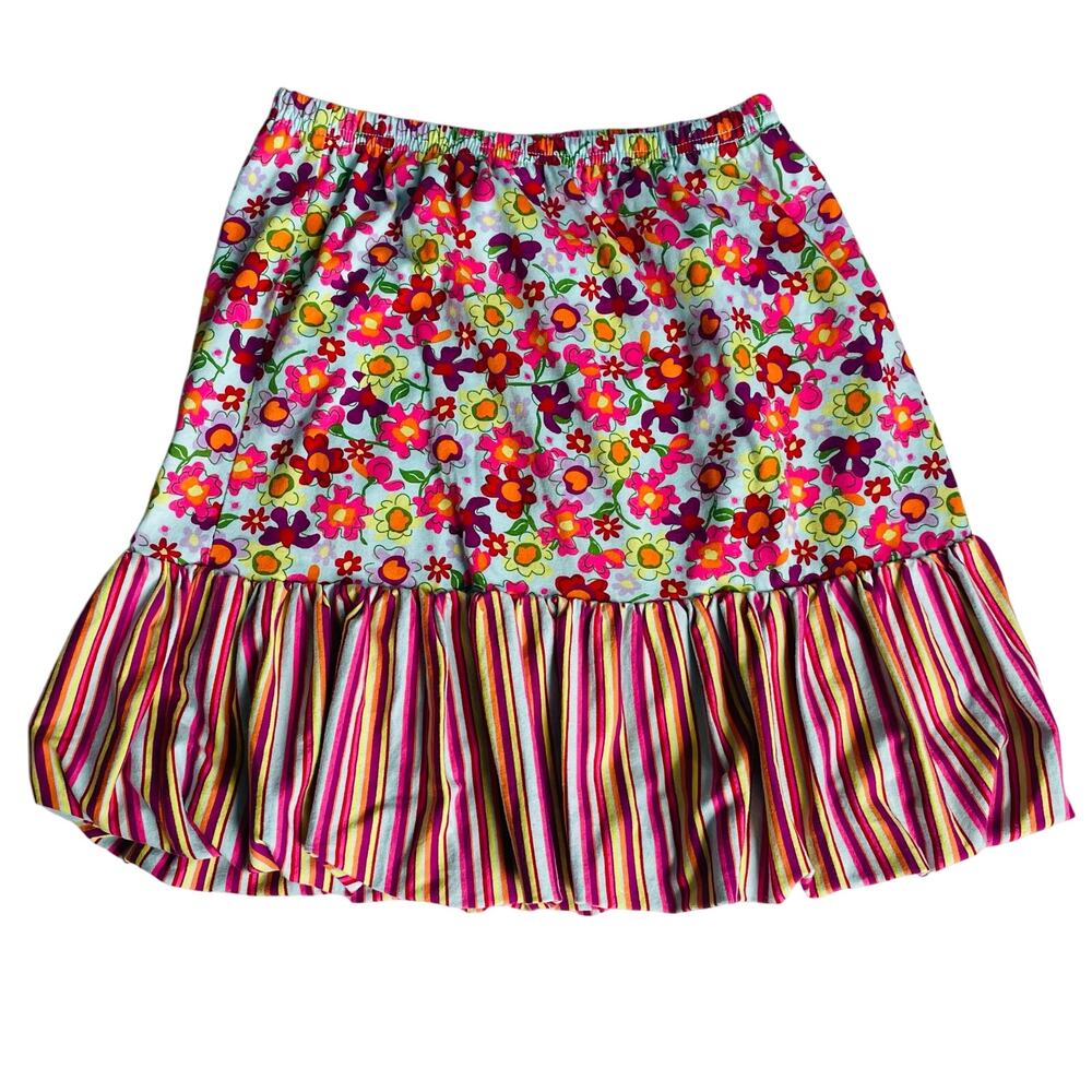 Hanna Andersson Girls Skirt Size 14-16 Power Girl Bubble Cotton Multicolor